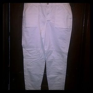 White ankle pants